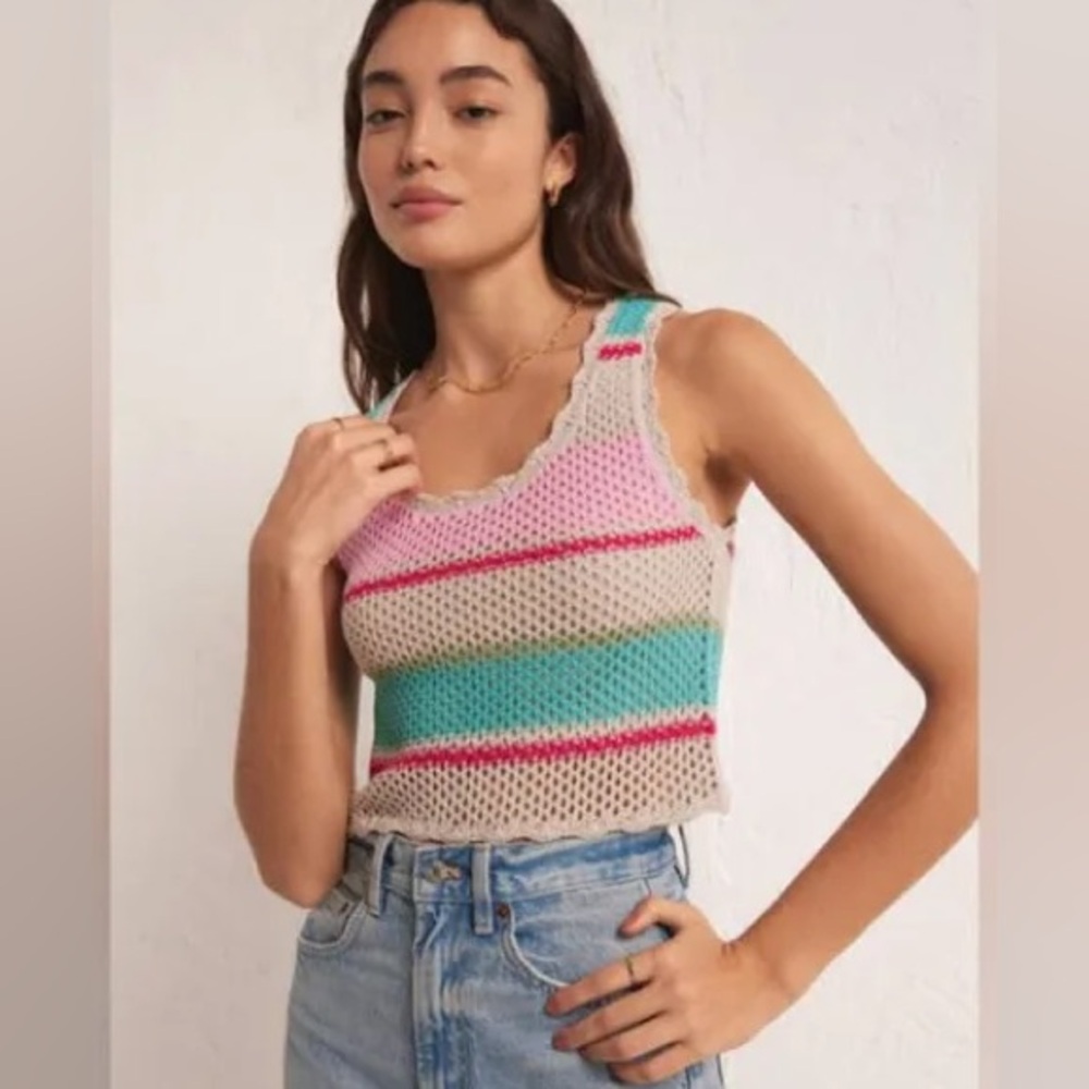Z Supply Sol Stripe Sweater Tank Top.  NWT M. - Picture 2 of 7